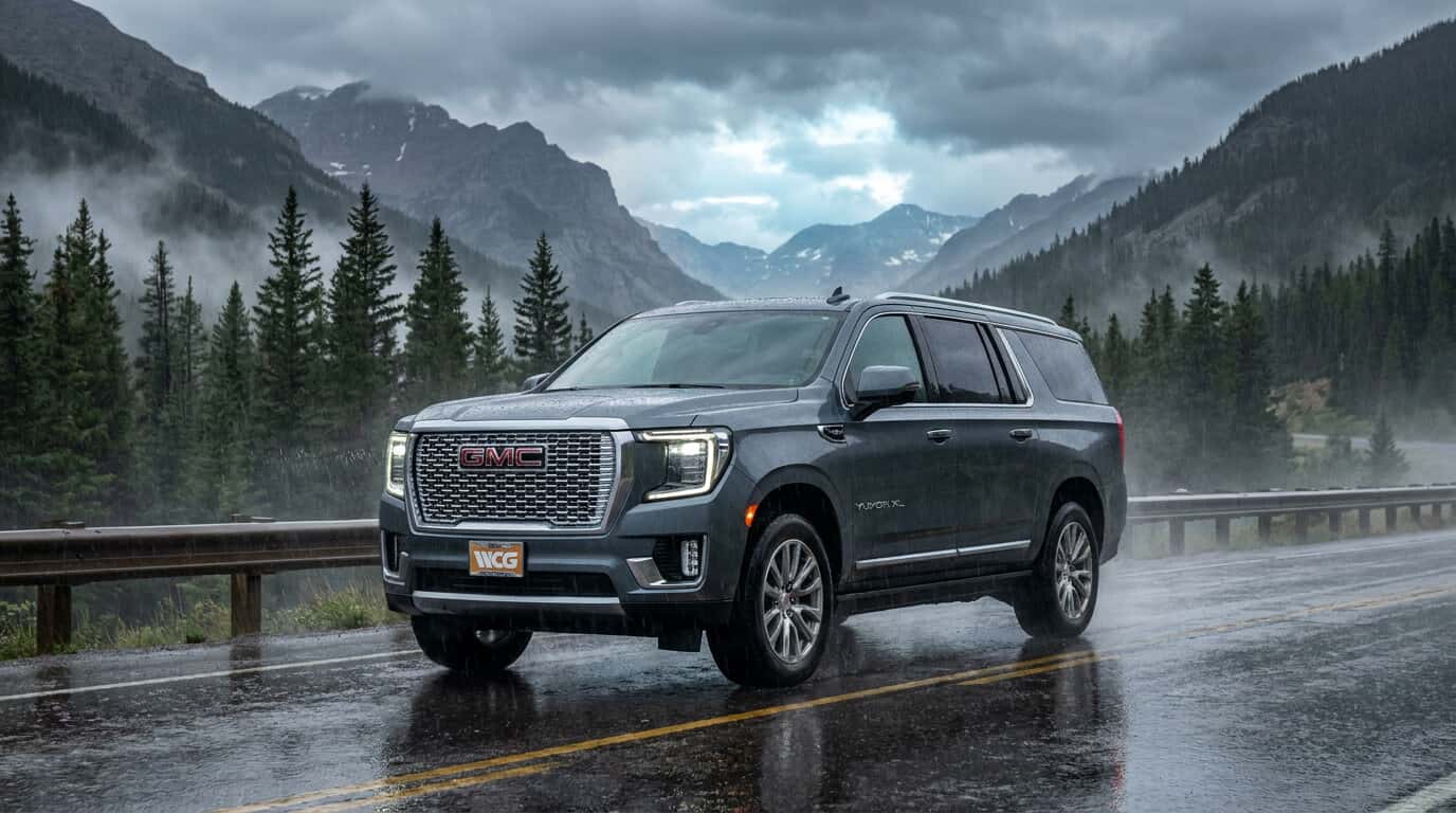 2026 GMC Yukon XL in snowy wet Colorado mountain conditions