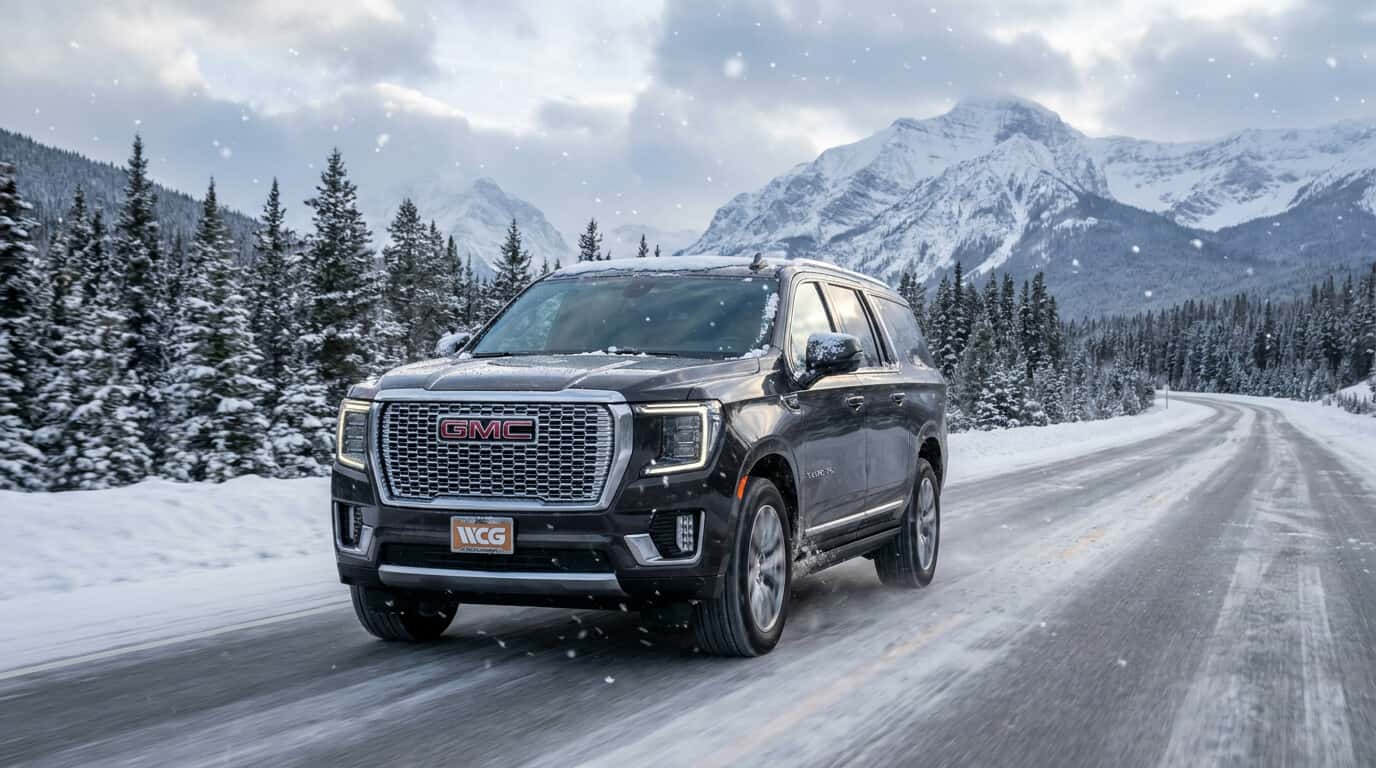 2026 GMC Yukon XL Super Cruise hands-free on a snowy Colorado highway