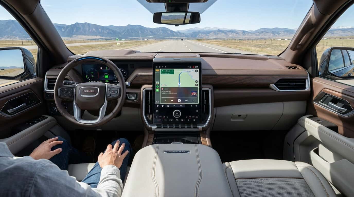 2026 GMC Yukon XL using Super Cruise hands-free driving on I-25 in Northern Colorado
