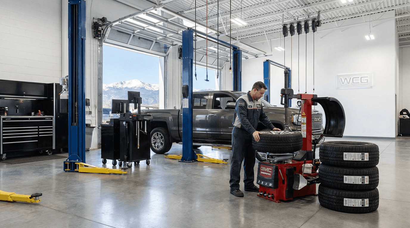 Tire service at Weld County Garage GMC in Greeley, Colorado