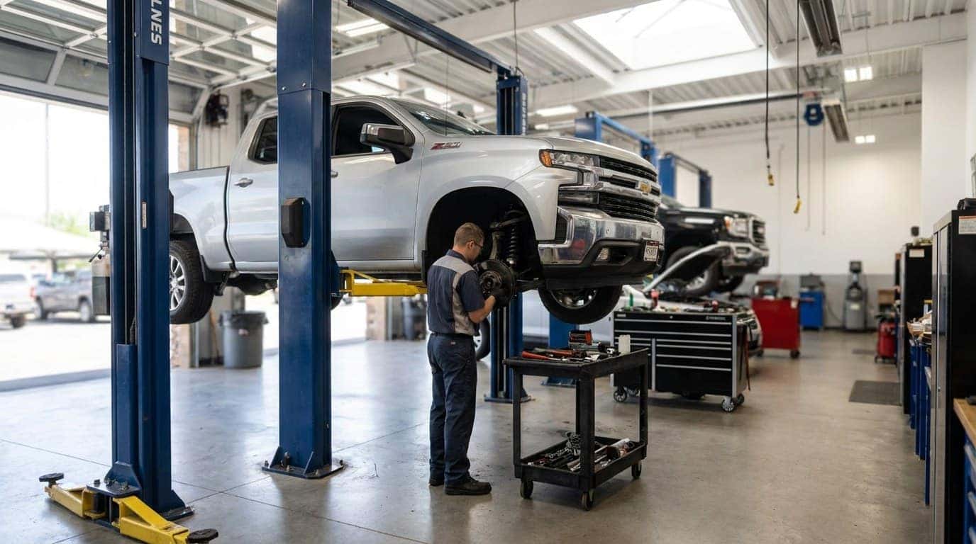 A Weld County Garage technician reconditioning a used vehicle in the in-house Greeley service department that stands behind every car after the sale
