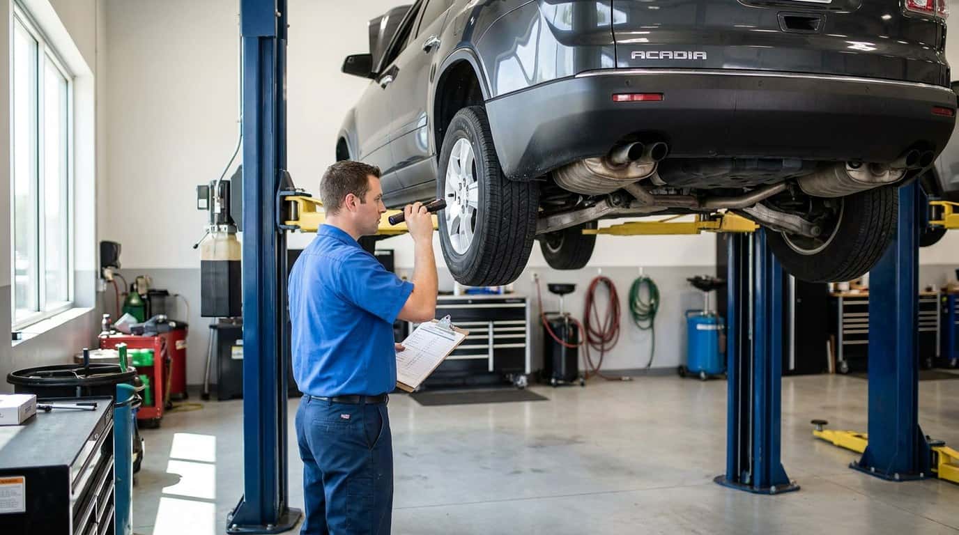 WCG technician completing a 172-point inspection on a used vehicle in the Greeley service department