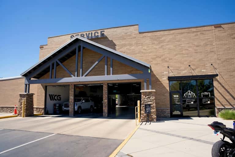 The service entrance at Weld County Garage GMC in Greeley, Colorado