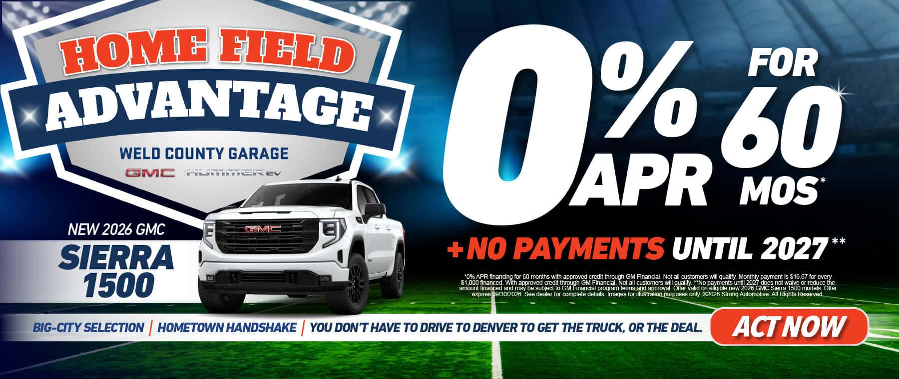NEW 2026 GMC SIERRA 1500 "0% APR FOR 60 MONTHS* + NO PAYMENTS UNTIL 2027**"