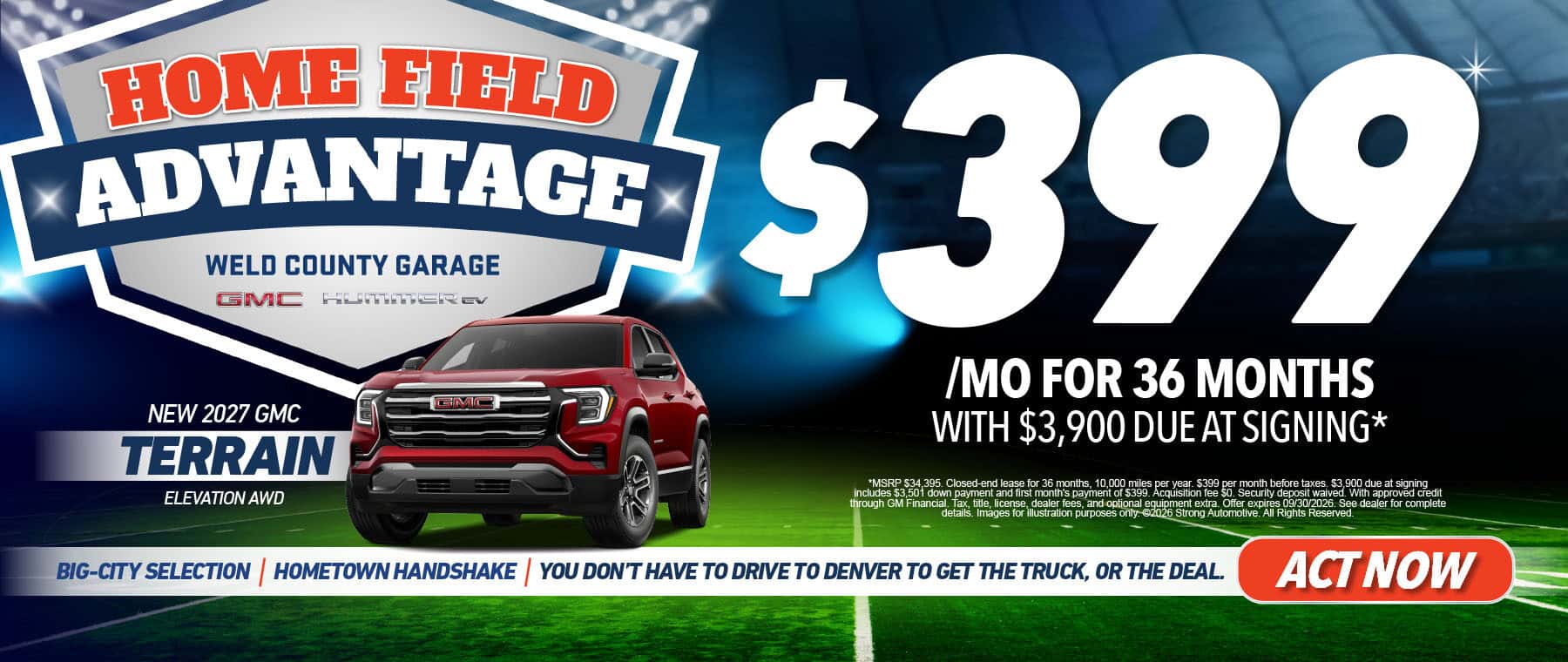 NEW 2027 GMC TERRAIN AWD ELEVATION "$399/MO FOR 36 MONTHS* WITH $3,900 DUE AT SIGNING"