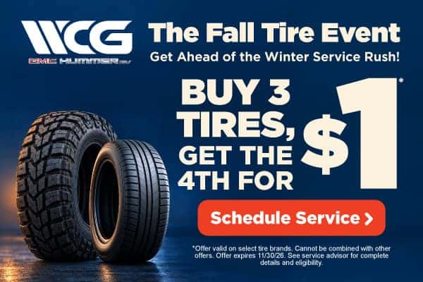Weld County Garage GMC tire sale — Buy 3 Get 1 for $1 Greeley Colorado
