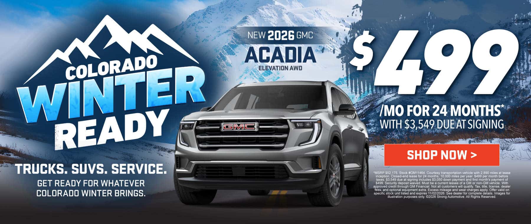 NEW 2026 GMC ACADIA ELEVATION AWD "$499/MO FOR 24 MONTHS* WITH $3,549 DUE AT SIGNING"