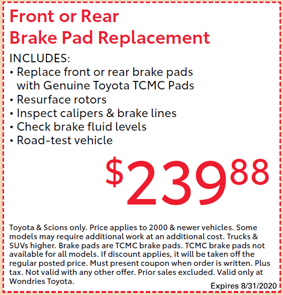 Toyota Service Specials Toyota Service Coupons Wondries Toyota